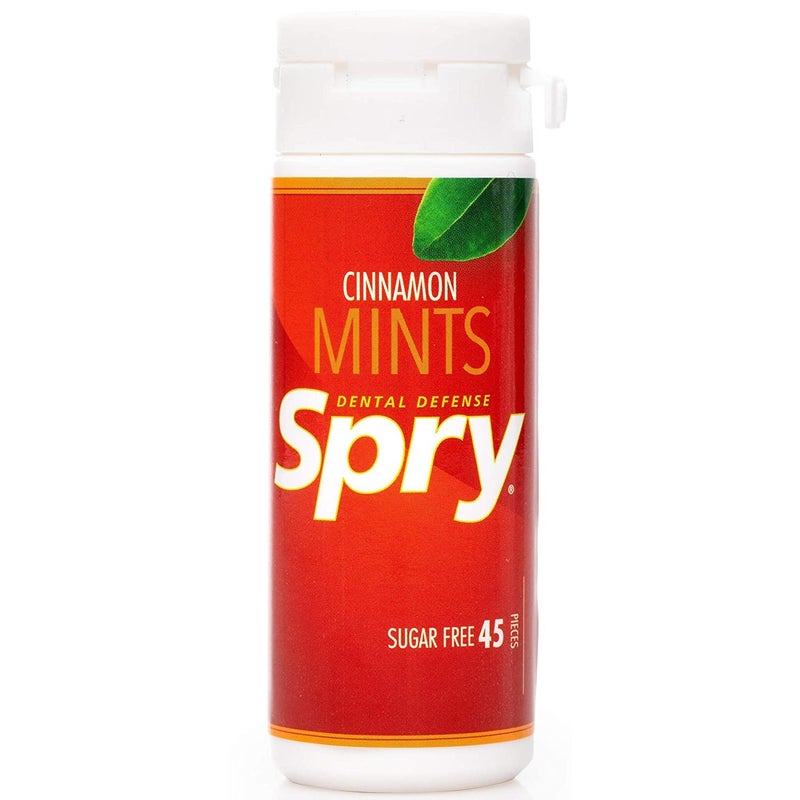 Spry Xylitol Cinnamon Mints Sugar Free Candy - Promote Oral Health, Increase Saliva Production, Stop Bad Breath, Non-GMO, Gluten-Free, 45 Count (Pack of 1) - Image 1